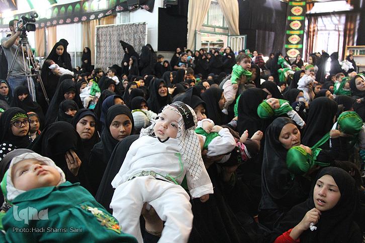 مادران گنابادی در سوگ طفل شش‌ماهه کربلا اشک ماتم ریختند