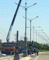 اجرای روشنایی محور ورودی گناباد از سمت کاخک